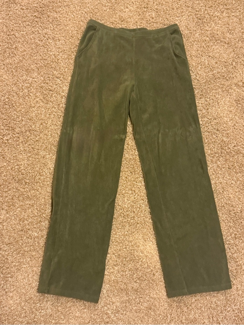 Women’s Corduroy Olive Green Casual Pants